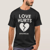 LIEBE HURTS - Minimalistisch Broken Heart Design v T-Shirt (Vorderseite)