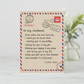 Liebe Husband | Brief an mein Ehemann I Liebe You Einladung (Stehend Vorderseite)