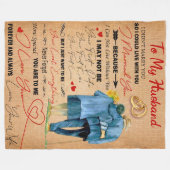 Liebe Husband | Brief an meinen Mann I Liebe Sie Fleecedecke (Vorderseite (Horizontal))