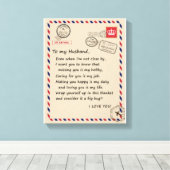 Liebe Husband | Brief an meinen Mann I Liebe Sie Leinwanddruck (Insitu (Holzboden))