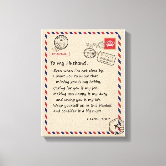 Liebe Husband | Brief an meinen Mann I Liebe Sie Leinwanddruck (Vorderseite)