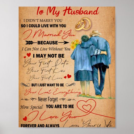 Liebe Husband | Brief an meinen Mann I Liebe Sie Poster (Vorne)