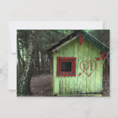 Liebe-Hütte-Initialen Herz-Hochzeit Einladung (Rückseite)