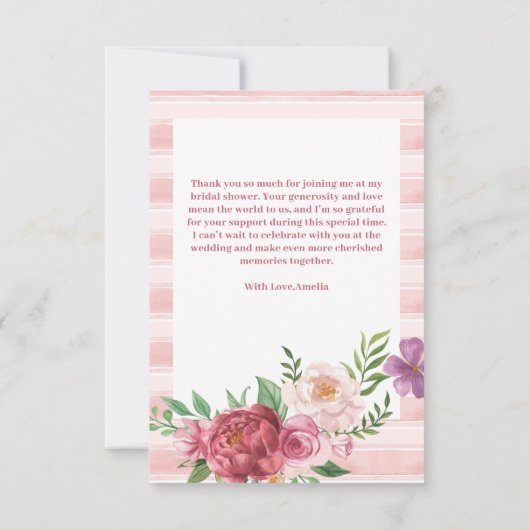 Liebe-Hütte Verlobte rosa Bug Brautparty Dankeskarte (Rückseite)