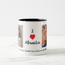 Liebe I Abuelo 2 Foto-kundengerechte Tasse