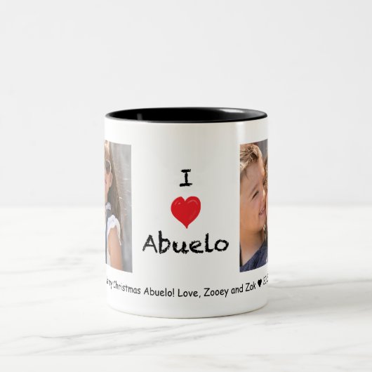 Liebe I Abuelo 2 Foto-kundengerechte Tasse (Mittel)