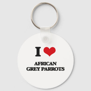 Liebe I afrikanisches Grau-Papageien Schlüsselanhänger