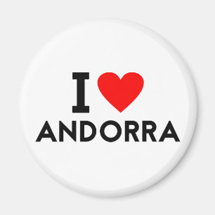 Liebe I Andorra-Landnationsherz-Symboltext Magnet