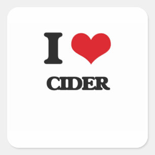 Liebe I Apfelwein Quadratischer Aufkleber