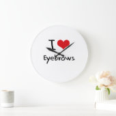Liebe I Augenbrauen Große Wanduhr (Zuhause)