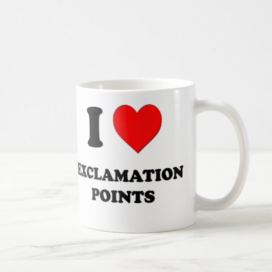 Liebe I Ausrufs-Punkte Kaffeetasse (Rechts)