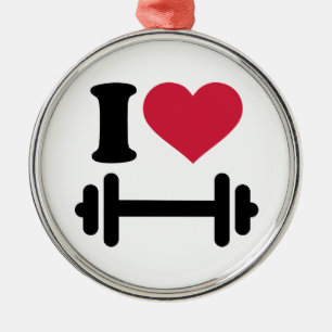Liebe I Barbell Dumbbell Ornament Aus Metall