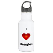 Liebe I Beagles Edelstahlflasche (Vorderseite)