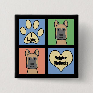 Liebe I Belgier Malinois Button