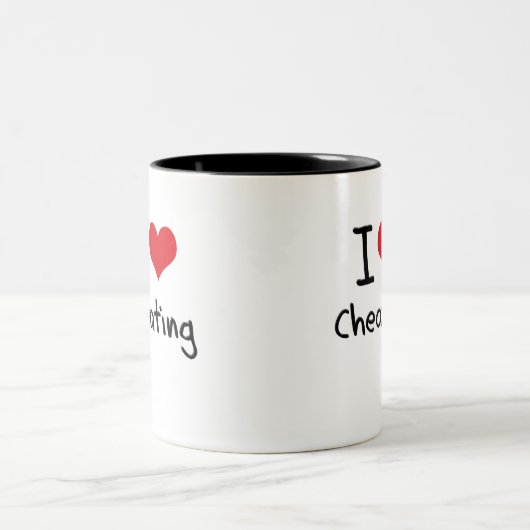 Liebe I Betrug Zweifarbige Tasse (Mittel)