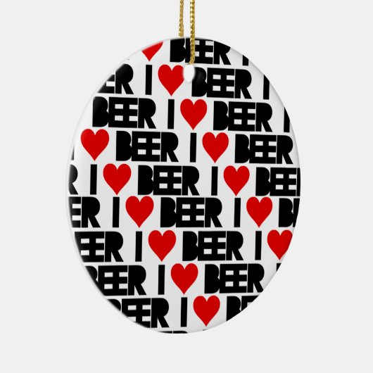 Liebe I Bier - haben Sie ein Beery Weihnachten Keramik Ornament (Rechts)