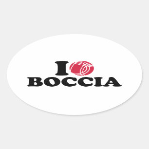 Liebe I Boccia Boule Ovaler Aufkleber