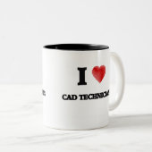 Liebe I Cad-Techniker (Herz gemacht von den Zweifarbige Tasse (VorderseiteRechts)
