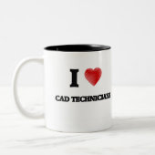 Liebe I Cad-Techniker (Herz gemacht von den Zweifarbige Tasse (Links)