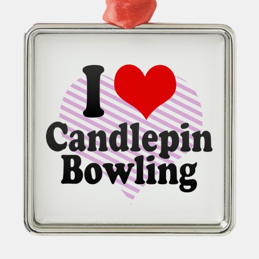 Liebe I Candlepin Bowling Ornament Aus Metall (Vorne)
