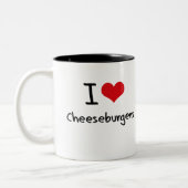 Liebe I Cheeseburger Zweifarbige Tasse (Links)