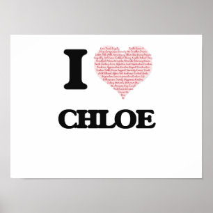 Liebe I Chloe (Herz gemacht von den Wörtern) Poster