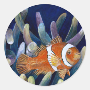 Liebe I clownfish Runder Aufkleber