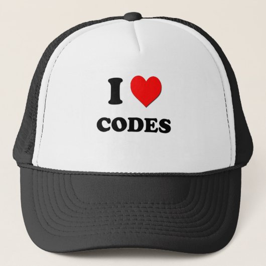 Liebe I Codes Truckerkappe (Vorderseite)