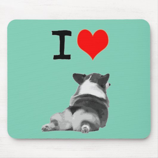 Liebe I Corgi-Hintern Mousepad (Vorne)