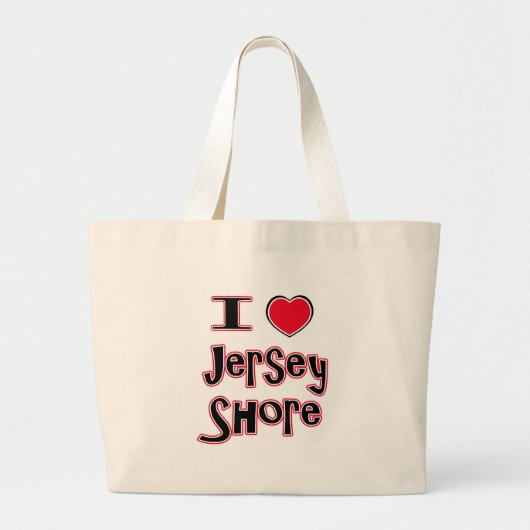 Liebe I das Jerseyuferrot Jumbo Stoffbeutel (Vorne)