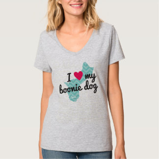 Liebe I der Frauen mein Boonie Hundeshirt (blau) T-Shirt