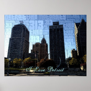Liebe I Detroit-Plakat - im Stadtzentrum gelegen Poster