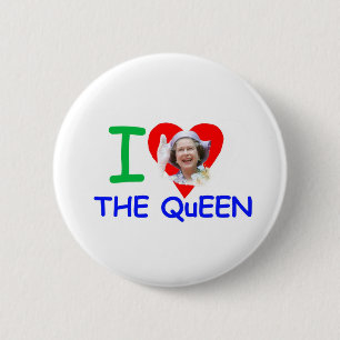 Liebe I die Königin - Königin Elizabeth II Button