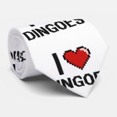 Liebe I Dingoes Digital Entwurf Krawatte (Gerollt)