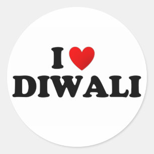 Liebe I diwali Runder Aufkleber