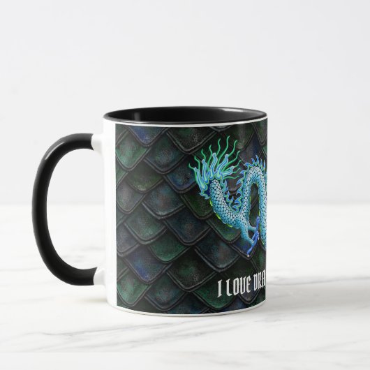 Liebe I Drache-Regatta-blauer Drache Tasse (Links)
