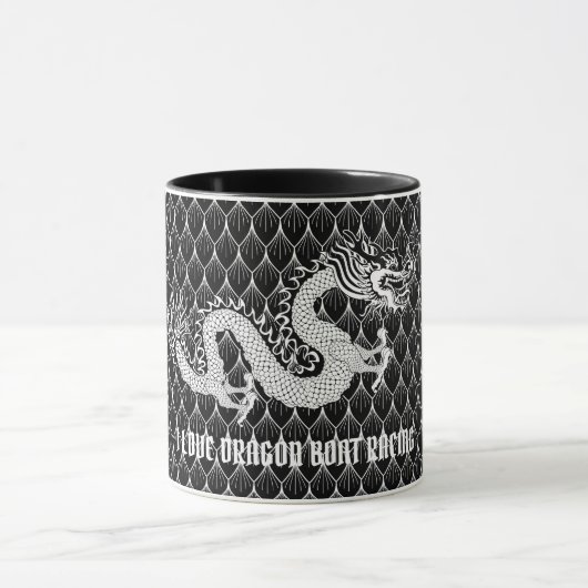 Liebe I Drache-Regatta-schwarzer u. weißer Drache Tasse (Zentrum)
