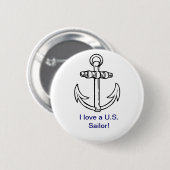 Liebe I ein US-Seemann-Knopf Button (Vorne & Hinten)