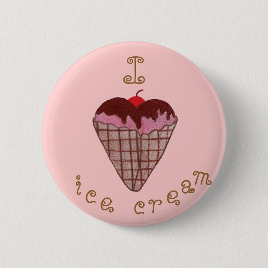 Liebe I Eiscreme Button (Vorderseite)
