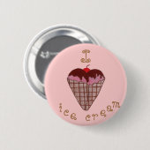 Liebe I Eiscreme Button (Vorne & Hinten)