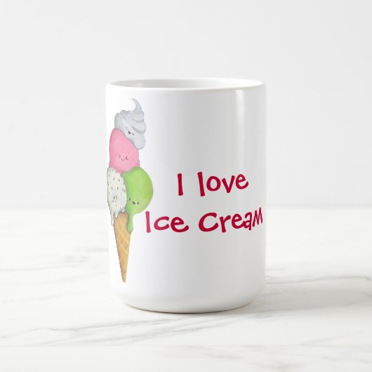 Liebe I Eiscreme Kaffeetasse (Mittel)