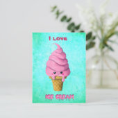Liebe I Eiscreme Postkarte (Stehend Vorderseite)