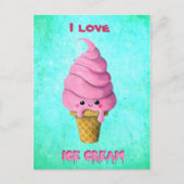 Liebe I Eiscreme Postkarte (Vorderseite)