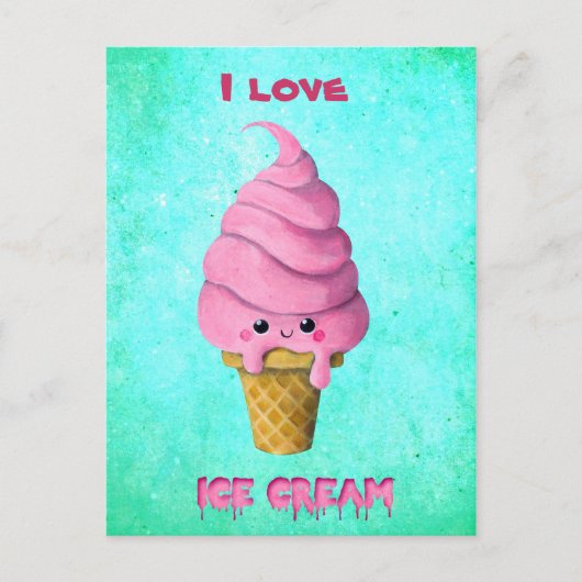 Liebe I Eiscreme Postkarte (Vorderseite)