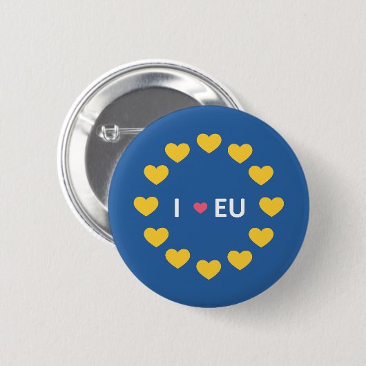 Liebe I EU-Abzeichen - bleiben Wähler im Button (Vorne & Hinten)
