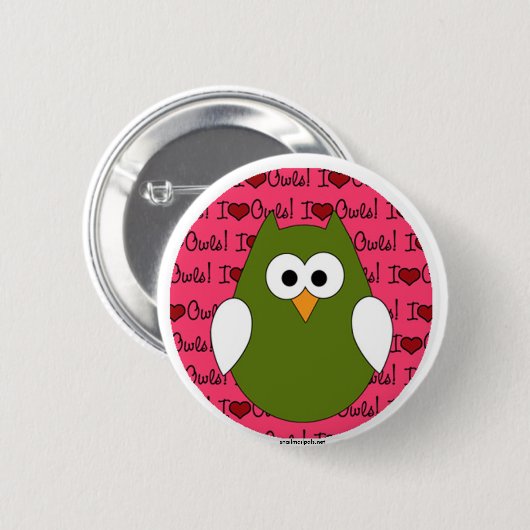 Liebe I Eulen-Buttonrückseitenknopf Button (Vorne & Hinten)