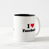 Liebe I Facebook T - Shirt Zweifarbige Tasse (VorderseiteRechts)