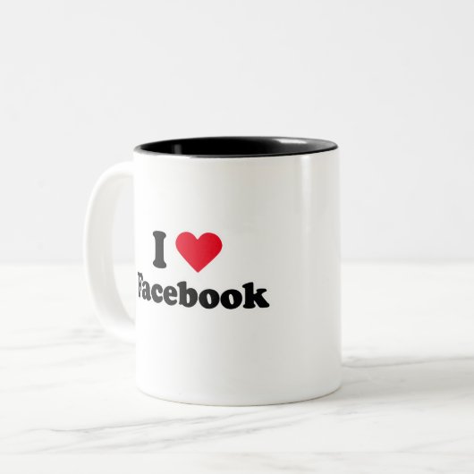 Liebe I Facebook T - Shirt Zweifarbige Tasse (Vorderseite Links)