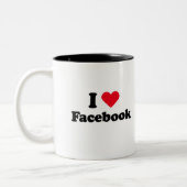 Liebe I Facebook T - Shirt Zweifarbige Tasse (Links)