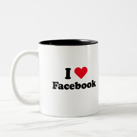 Liebe I Facebook T - Shirt Zweifarbige Tasse (Links)